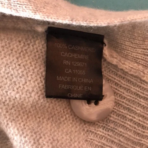 100% Cashmere Cropped Sweater Gray Grey White Stripe Crewneck 360 Cashmere - Picture 7 of 9